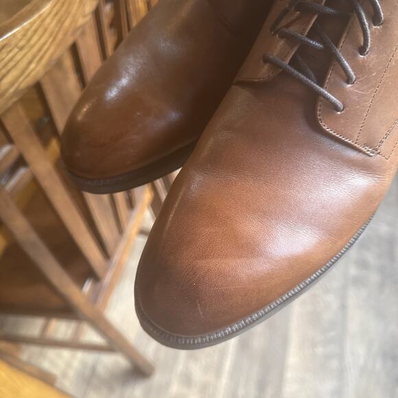 Cole Haan Grand Plain Toe Oxford Brown Leather Dress Shoes 10.5M
